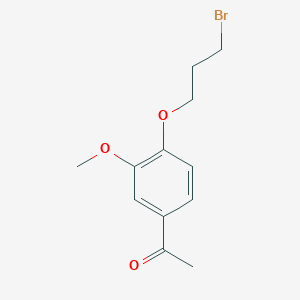 molecular formula C12H15BrO3 B1287263 1-(4-(3-Bromopropoxy)-3-methoxyphenyl)ethanone CAS No. 3245-49-6
