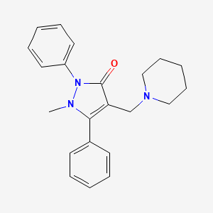 molecular formula C22H25N3O B12872645 1-Methyl-2,5-diphenyl-4-(piperidin-1-ylmethyl)-1,2-dihydro-3h-pyrazol-3-one CAS No. 6629-13-6
