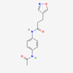 molecular formula C14H15N3O3 B12872752 N-(4-Acetamidophenyl)-3-(1,2-oxazol-4-yl)propanamide CAS No. 141501-31-7