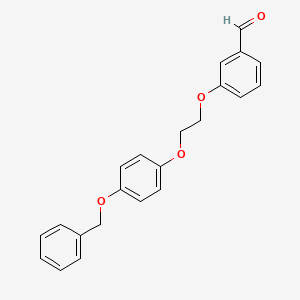 molecular formula C22H20O4 B1287276 3-(2-(4-(Benzyloxy)phenoxy)ethoxy)benzaldehyde CAS No. 937601-86-0