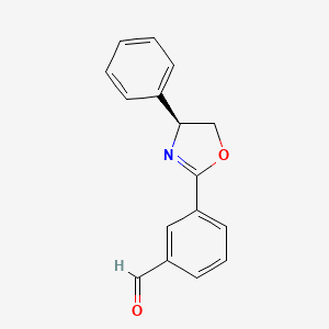 molecular formula C16H13NO2 B12872899 (S)-3-(4-Phenyl-4,5-dihydrooxazol-2-yl)benzaldehyde 