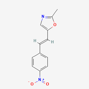 molecular formula C12H10N2O3 B12872902 2-Methyl-5-(4-nitrostyryl)oxazole 