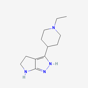 molecular formula C12H20N4 B12872941 3-(1-Ethylpiperidin-4-yl)-1,2,4,5-tetrahydropyrrolo[2,3-c]pyrazole 