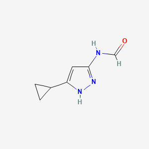 molecular formula C7H9N3O B12873249 N-(5-Cyclopropyl-1H-pyrazol-3-yl)formamide 