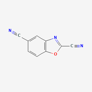 molecular formula C9H3N3O B12873286 Benzo[d]oxazole-2,5-dicarbonitrile 