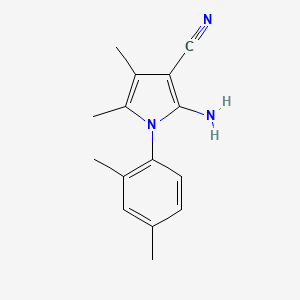 molecular formula C15H17N3 B12873301 2-Amino-1-(2,4-dimethylphenyl)-4,5-dimethyl-1H-pyrrole-3-carbonitrile 