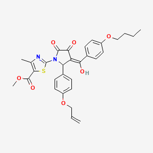 molecular formula C30H30N2O7S B12873336 Methyl 2-[2-[4-(allyloxy)phenyl]-3-(4-butoxybenzoyl)-4-hydroxy-5-oxo-2,5-dihydro-1H-pyrrol-1-YL]-4-methyl-1,3-thiazole-5-carboxylate CAS No. 618410-64-3