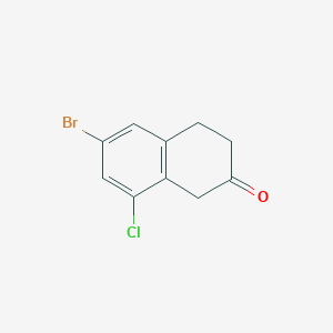 molecular formula C10H8BrClO B12873352 6-Bromo-8-chloro-3,4-dihydronaphthalen-2(1H)-one 