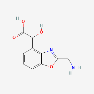 molecular formula C10H10N2O4 B12873385 2-(Aminomethyl)-4-(carboxy(hydroxy)methyl)benzo[d]oxazole 