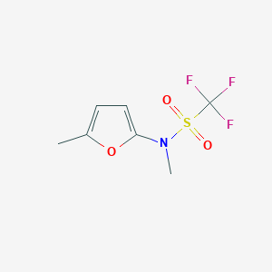molecular formula C7H8F3NO3S B12873465 1,1,1-Trifluoro-N-methyl-N-(5-methylfuran-2-yl)methanesulfonamide 