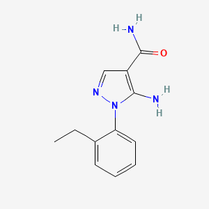 molecular formula C12H14N4O B12873547 5-Amino-1-(2-ethylphenyl)-1h-pyrazole-4-carboxamide 
