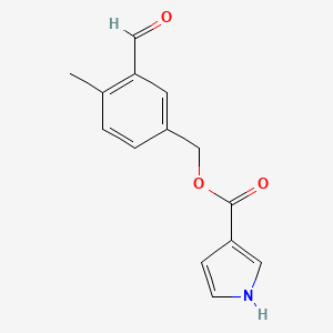 molecular formula C14H13NO3 B12873578 3-Formyl-4-methylbenzyl 1H-pyrrole-3-carboxylate 