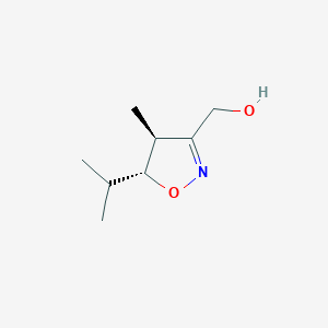 molecular formula C8H15NO2 B12873628 ((4S,5R)-5-Isopropyl-4-methyl-4,5-dihydroisoxazol-3-yl)methanol 