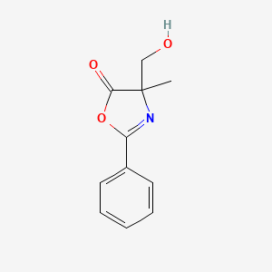 molecular formula C11H11NO3 B12873664 4-(Hydroxymethyl)-4-methyl-2-phenyloxazol-5(4H)-one 