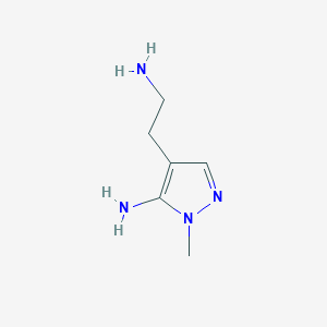 molecular formula C6H12N4 B12873908 4-(2-Aminoethyl)-1-methyl-1H-pyrazol-5-amine 