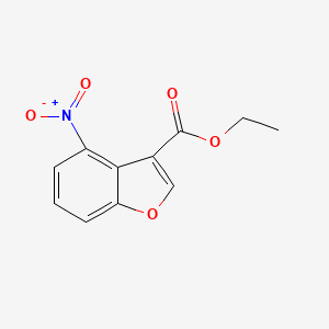 molecular formula C11H9NO5 B12873916 Ethyl 4-nitrobenzofuran-3-carboxylate 