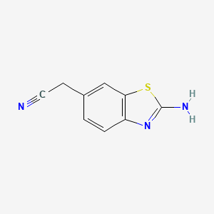 molecular formula C9H7N3S B1287401 2-(2-Aminobenzo[d]thiazol-6-yl)acetonitrile CAS No. 352530-05-3
