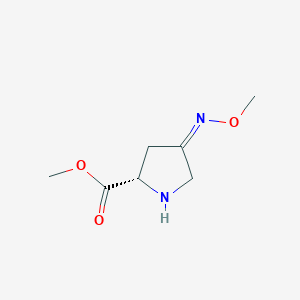 molecular formula C7H12N2O3 B12874041 (S)-Methyl 4-(methoxyimino)pyrrolidine-2-carboxylate 