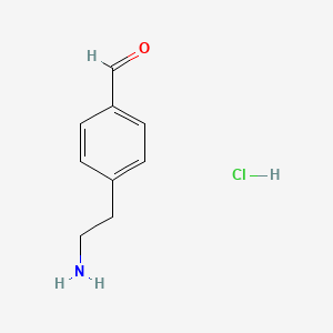 molecular formula C9H12ClNO B1287409 对氨基乙基苯甲醛盐酸盐 CAS No. 64353-37-3