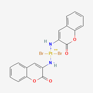 molecular formula C18H12Br2N2O4Pt B12874109 Platinum, bis(3-amino-2H-1-benzopyran-2-one-N)dibromo- 
