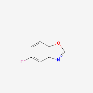 molecular formula C8H6FNO B12874455 5-Fluoro-7-methyl-1,3-benzoxazole 