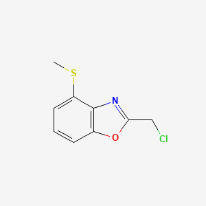 molecular formula C9H8ClNOS B12874473 2-(Chloromethyl)-4-(methylthio)benzo[d]oxazole 