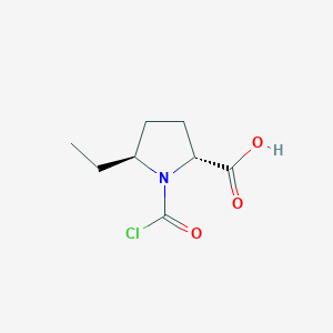 molecular formula C8H12ClNO3 B12874479 (2R,5S)-1-(Chlorocarbonyl)-5-ethylpyrrolidine-2-carboxylic acid 