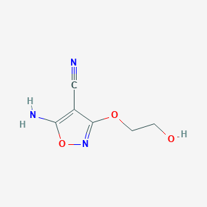 molecular formula C6H7N3O3 B12874484 5-Amino-3-(2-hydroxyethoxy)isoxazole-4-carbonitrile 