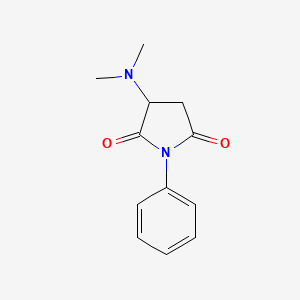 molecular formula C12H14N2O2 B12874517 2,5-Pyrrolidinedione, 3-(dimethylamino)-1-phenyl- CAS No. 112291-07-3