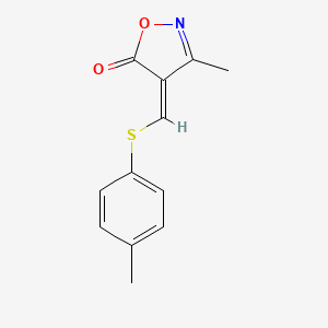 molecular formula C12H11NO2S B12874767 (4Z)-3-methyl-4-[(4-methylphenyl)sulfanylmethylidene]-1,2-oxazol-5-one 