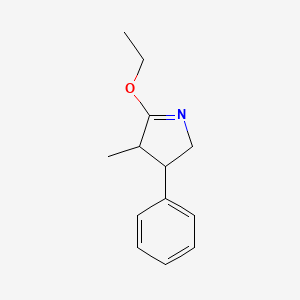 molecular formula C13H17NO B12874780 5-Ethoxy-4-methyl-3-phenyl-3,4-dihydro-2H-pyrrole 