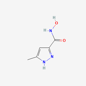 molecular formula C5H7N3O2 B12874797 N-hydroxy-5-methyl-1H-pyrazole-3-carboxamide 