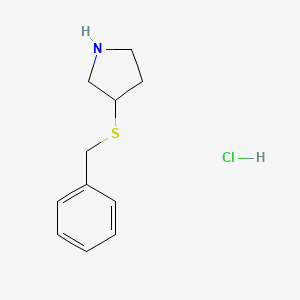molecular formula C11H16ClNS B1287480 3-(Benzylsulfanyl)pyrrolidine hydrochloride 