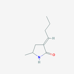 molecular formula C9H15NO B12874849 (E)-3-Butylidene-5-methylpyrrolidin-2-one 