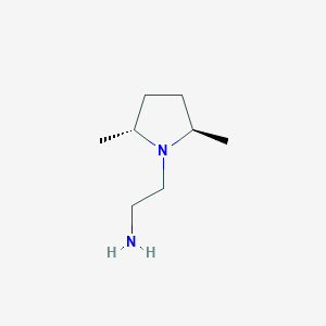 molecular formula C8H18N2 B12874904 2-((2R,5R)-2,5-Dimethylpyrrolidin-1-yl)ethanamine 