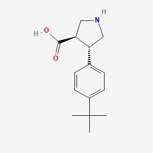 molecular formula C15H21NO2 B12874925 (3R,4S)-rel-4-(4-(tert-Butyl)phenyl)pyrrolidine-3-carboxylic acid 
