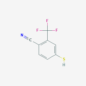 molecular formula C8H4F3NS B1287493 4-Sulfanyl-2-(trifluoromethyl)benzonitrile CAS No. 110888-22-7