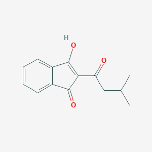 B128751 3-Hydroxy-2-(3-methylbutanoyl)inden-1-one CAS No. 139307-18-9