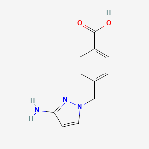 molecular formula C11H11N3O2 B1287516 4-[(3-amino-1H-pyrazol-1-yl)methyl]benzoic acid CAS No. 1006348-84-0