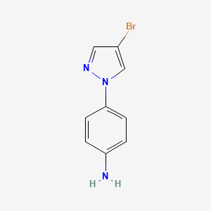 molecular formula C9H8BrN3 B1287520 4-(4-bromo-1H-pyrazol-1-yl)aniline CAS No. 681441-17-8