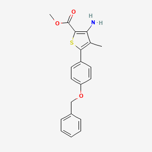molecular formula C20H19NO3S B12875233 Methyl 3-amino-4-methyl-5-(4-benzyloxyphenyl)thiophene-2-carboxylate 
