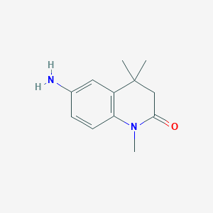 molecular formula C12H16N2O B1287531 6-氨基-1,4,4-三甲基-3,4-二氢喹啉-2(1H)-酮 CAS No. 144583-88-0