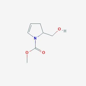 molecular formula C7H11NO3 B12875390 Methyl 2-(hydroxymethyl)-2,3-dihydro-1H-pyrrole-1-carboxylate 