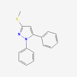 molecular formula C16H14N2S B12875410 1,5-Diphenyl-3-methylthio-1H-pyrazole CAS No. 80967-26-6