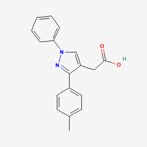 molecular formula C18H16N2O2 B12875652 [3-(4-Methylphenyl)-1-phenyl-1H-pyrazol-4-yl]acetic acid CAS No. 70598-41-3