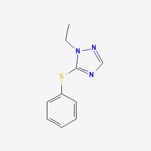 molecular formula C10H11N3S B12875692 1-Ethyl-5-(phenylthio)-1H-1,2,4-triazole 