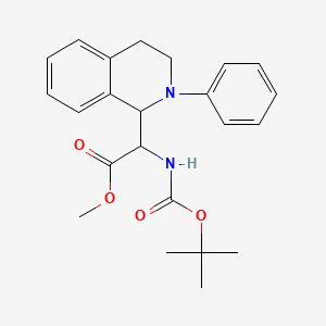 molecular formula C23H28N2O4 B12875952 Methyl 2-((tert-butoxycarbonyl)amino)-2-(2-phenyl-1,2,3,4-tetrahydroisoquinolin-1-yl)acetate 