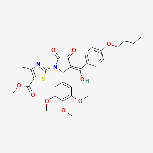 molecular formula C30H32N2O9S B12876056 Methyl 2-(3-(4-butoxybenzoyl)-4-hydroxy-5-oxo-2-(3,4,5-trimethoxyphenyl)-2,5-dihydro-1H-pyrrol-1-yl)-4-methylthiazole-5-carboxylate CAS No. 617695-36-0
