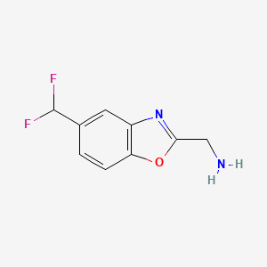 molecular formula C9H8F2N2O B12876183 2-(Aminomethyl)-5-(difluoromethyl)benzo[d]oxazole 