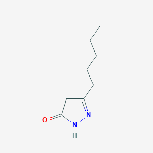 molecular formula C8H14N2O B12876204 3-Pentyl-1H-pyrazol-5(4H)-one 
